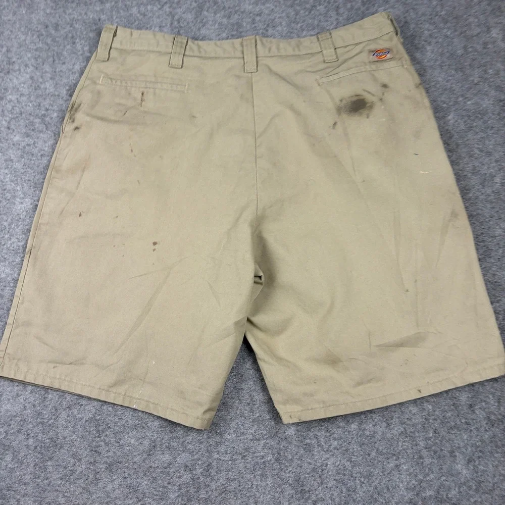 Dickies Chino Shorts Mens 40 Khaki Tan Distressed Workwear‎ Utility Outdoors 00s